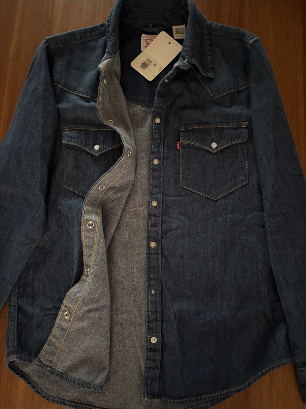 LEVI’S PEARL SNAP LONG SLEEVE DENIM SHIRT - Picture 10 of 11